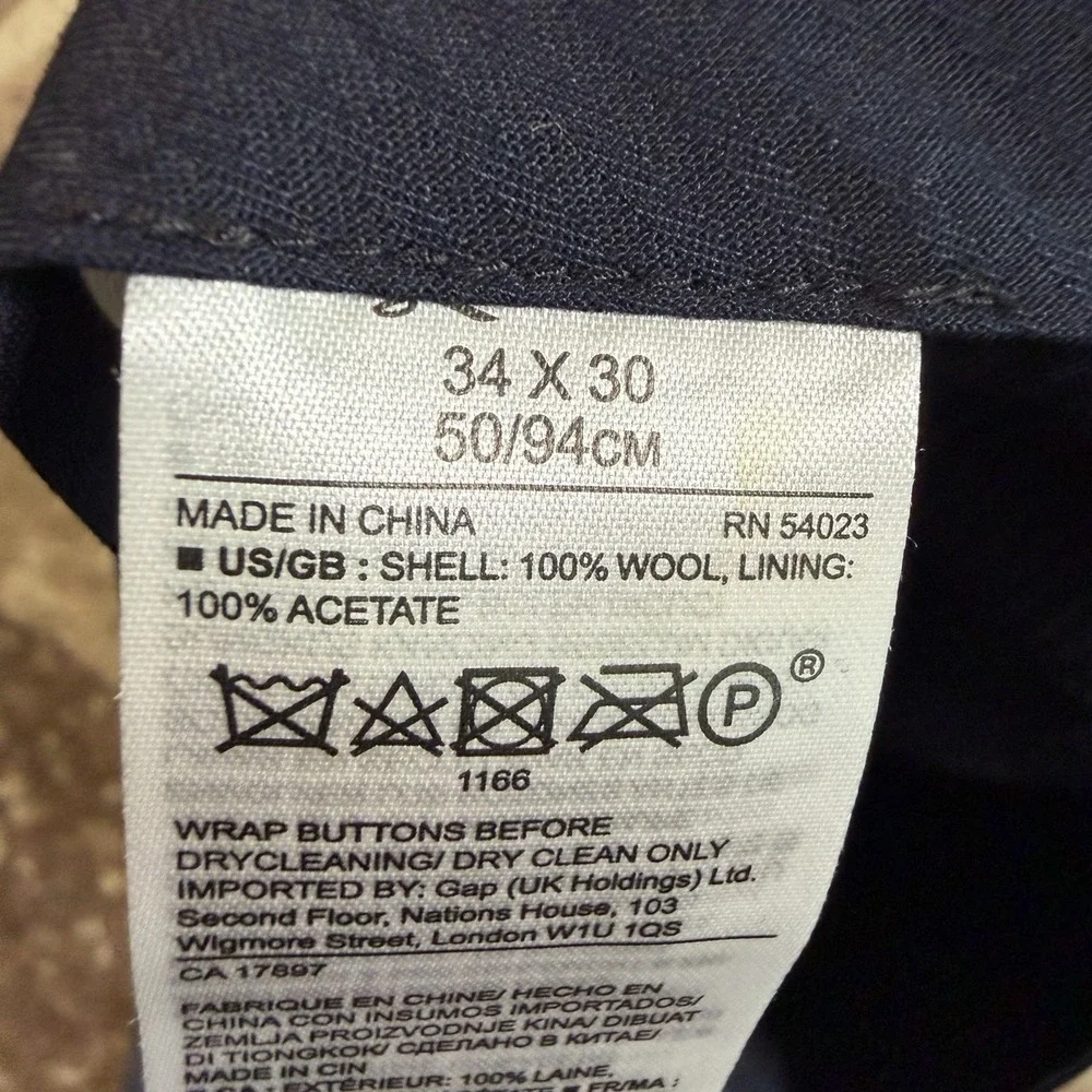 Banana Republic Pants Mens 34x30 Blue Guabello Plaid Standard Fit Wool Luxury